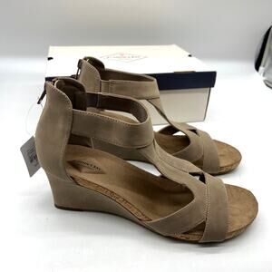 St. John's Bay Womens Taz Wedge Sandals Brown Porchini Size 11M